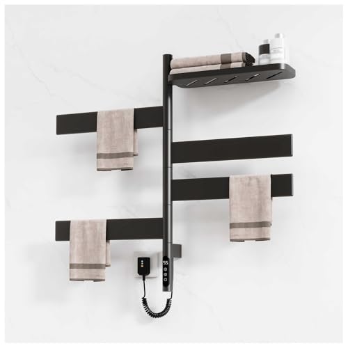 Porte-serviettes chauffant mural rotatif anti-humidité pour douche