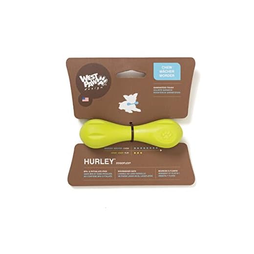 WEST PAW Zogoflex Hurley Dog Bone Chew Toy – Floatable Pet Toys for Aggressive Chewers, Catch, Fetch – Bright-Colored Bones for Dogs – Recyclable, Dishwasher-Safe, Non-Toxic, Small, Granny Smith