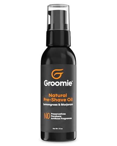 GROOMIE Natural Pre-Shave Oil for Bald Headed Men and Women | Specially Formulated Plant Based Recipe with Milk Thistle Seed, Essential Oils, Antioxidants, and Vitamin E | Promotes Close Shave -1 OZ