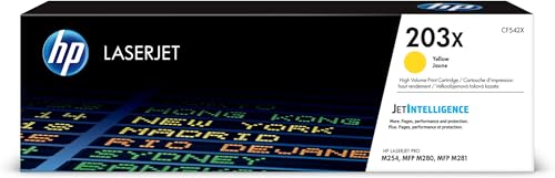 HP CF542X 203X High Yield Original LaserJet Toner Cartridge, Yellow, Pack of 1