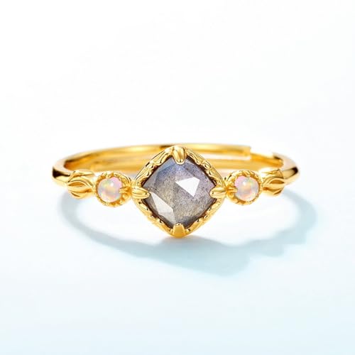 Bague ajustable labradorite argent résout le problème de taille de doigt