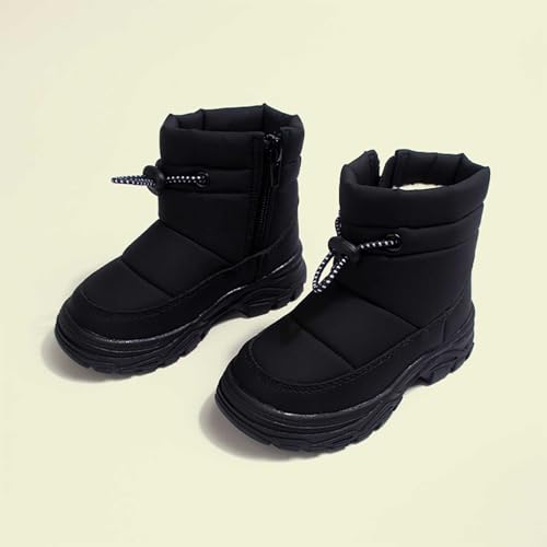 Girls Snow Boots Waterproof Slip Resistant Outdoor Winter Shoes Lightweight Kids Short Boots with Fur Lined Non Slip Sole Girls Warm Slip On Boot2