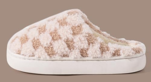 Cute Bedroom Slip on Plaid Shoes House Slippers for Women Plush Warm Fuzzy Slippers Cozy Checkered Slippers2