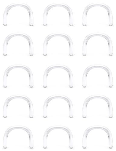 Cisyozi 16G Plastic Septum Retainer Stretching Kit 16 Gauge Silicone Acrylic Rubber U Shape Clear Septum Nose Ring Pincher Taper Piercing Jewelry Retainer Surgery Work Sport Women Men