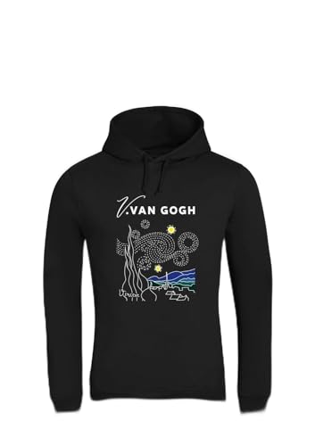 Sweat à capuche Inspire Van Gogh noir S : le style artistique sans compromis de confort