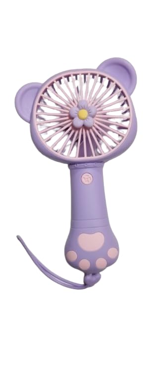 UBOON - Mini Ventilador de Mano Portátil Recargable por USB, Silencioso, Varios Diseños, Ventilador Personal Plegable con Base, Ventilador de Escritorio para Oficina y Viaje, Pequeño (1)