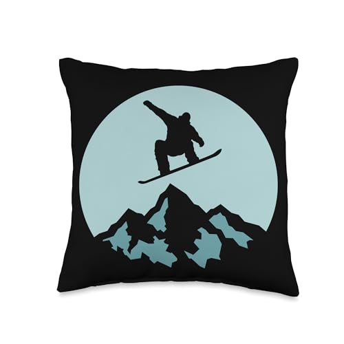 Snowboarder Snowboarding Snow Winter Sport Ice Slope Throw Pillow