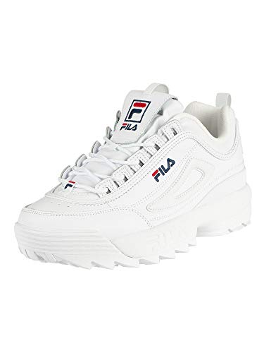 Mens Womens Fila Disruptor II White Premium Trainers - UK 10