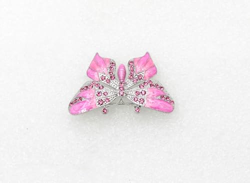 Image of Gorgeous Rhinestone Crystal Enamel Butterfly Pin Brooch