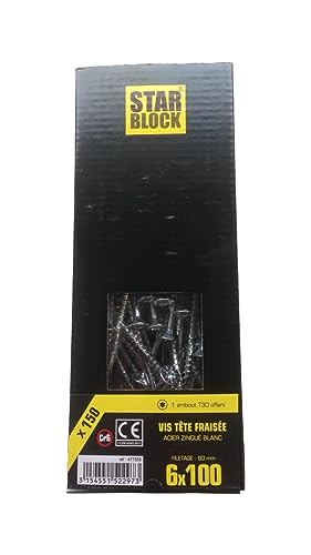 Vis bois/agglo Starblock Torx 6x100 150pcs