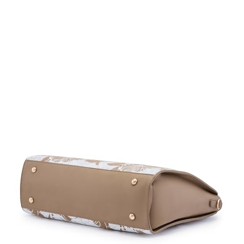 Image of Caprese Margot Satchel Bag, Medium | Stylish Floral Print Handbag for Women with Adjustable & Detachable Sling Strap | Secure Zip Closure | Perfect for Office & Daily Essentials