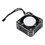 RASTKY Hochwertiger 32000 U/min Geschwindigkeitsregler ESC Aluminium-Lüfter Effektive Wärmeableitung für TS120 TS160 ESC Geeignet für 1/10 1/8 /12 RC-Cars Schwarz Rot (Schwarz und Silber)