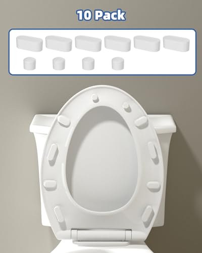 Hibbent 10 PCS Toilet Seat Bumpers, Strong Adhesive, Toilet Spacers Bidet - image 6