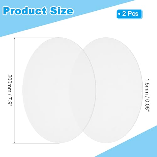 Image of PATIKIL 7.9 inch Acrylic Circles, 2Pcs 0.06 inch Thickness Round Acrylic Sheets Acrylic Circle Blanks Cake Disc Panel for Sign DIY Craft Project, Paintings, Picture Frame, Table Top, Clear