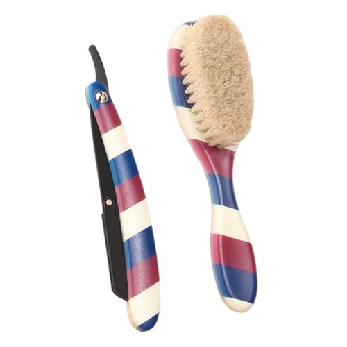 Cepillo de afeitado minkissy kit de afeitado con cepillo para barba peine y suministros de cuidado