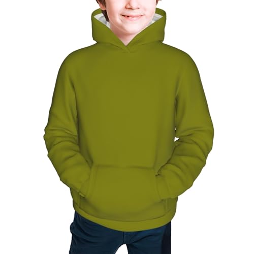 Olive Kid Hoodies Boys Sweatshirts Girls Pullover with Pocket3
