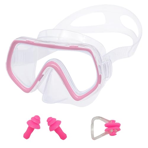 DAVBNM Snorkel Mask for Kids, Swimming Goggles with Nose Cov