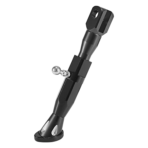 Motoforti Béquille latérale universelle réglable pour moto en alliage d'aluminium CNC Noir