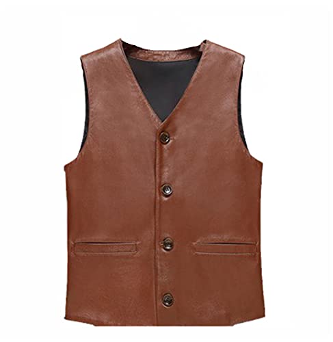 Gilet en cuir à col en V homme solution confort taille XXL