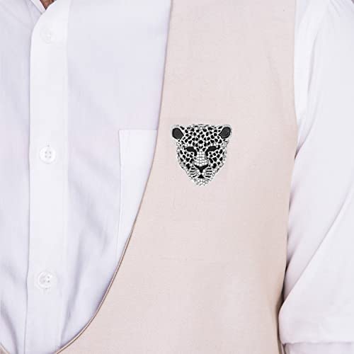 Mahi Lion Face-Shaped Crystal Stone Studded Brooch/Lapel Pin for Men (PABP1101080PR)