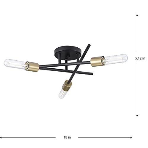 Progress Lighting P350225-020 Astra Collection 3-Light Modern Semi-Flush Mount Light Antique Bronze by Progress Lighting - Used condition - Image 5