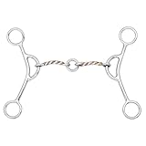BAR H EQUINE Western Argentine Gag Bit Twisted Copper Wire Mouthpiece with Life Saver Link