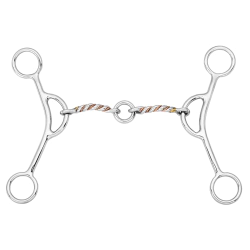 BAR H EQUINE Western Argentine Gag Bit Twisted Copper Wire Mouthpiece with Life Saver Link