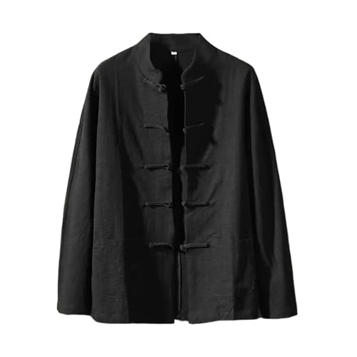 Costume en mousseline de coton et lin homme WOLONG avec haut ample et col montant