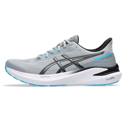 ASICS Tênis de corrida masculino GT-1000 13, Folha de pedra/preto, 38