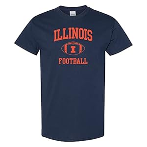 AS10 – Illinois Fighting Illini Classic Football Arch T Shirt – 2X-Large – Navy