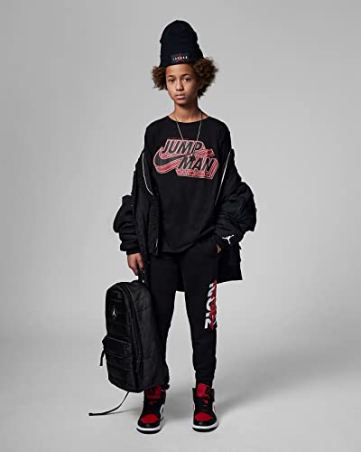 Jumpman X Bright (Big Kids) Size Small and Medium Color Black and Gym Red3