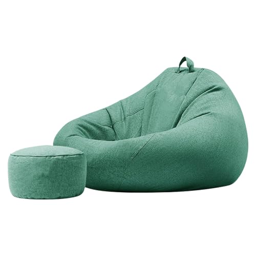 Viviendo Bean Bag Chair Cover (No Filler) for Kids and Adults, Stuffable Storage Bag with Zipper, Soft Round Extra Large Bean Bag Chair Lazy Lounger Floor Sofa Green