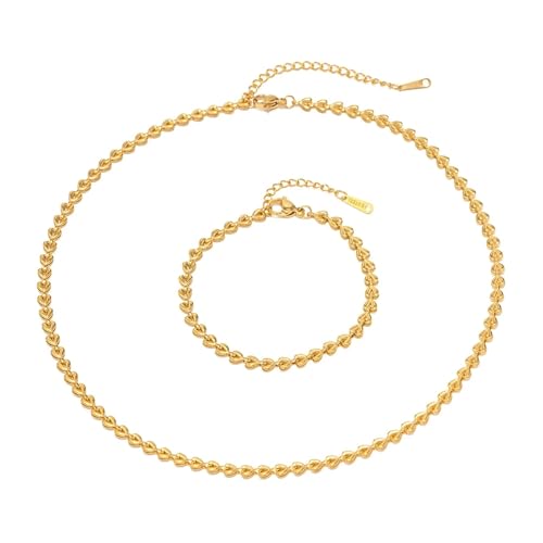 Collier tressé acier inoxydable et son cœur creux pour un look quotidien