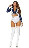 Forplay Womens Seeing Stars Cheerleader Adult Sized Costumes, White, Medium/Large US