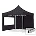 Produktbild TOOLPORT Faltpavillon Faltzelt Pavillon 3x3m - 2 Seitenteile Aluminium 32mm Partyzelt 700N schwarz