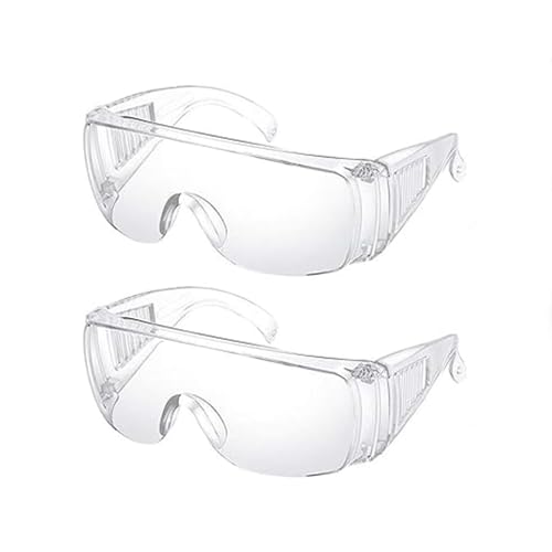 Image of Gelishan 2Pcs Safety Glasses, Safety Goggles Over Glasses Protective GogglesWith Anti-dust,Anti-Impact Lens Eye Protection for Laboratory Work, Woodworking, Mowing, Outdoor Sports