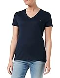 Forma del cuello: cuello en V Tommy Hilfiger Heritage V-nk tee V-Neck T-Shirt, Azul (Midnight 403), XL para Mujer