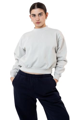 HF06 - Heavy Fleece Cropped Mock Neck Pullover (Garment Dye) for Women