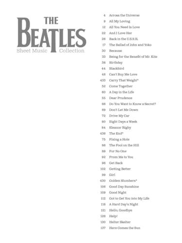 The Beatles Sheet Music Collection | Piano Vocal Guitar Songbook with Chords and Lyrics | Over 100 Songs in Piano Vocal Guitar Arrangements | Music Book for Beginners and Experienced Players - Image 4