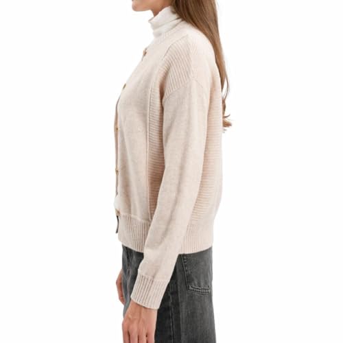 Amazhiyu Women's 100% Wool Button Down Sweaters Winter Long Sleeve Knit Cardigan2