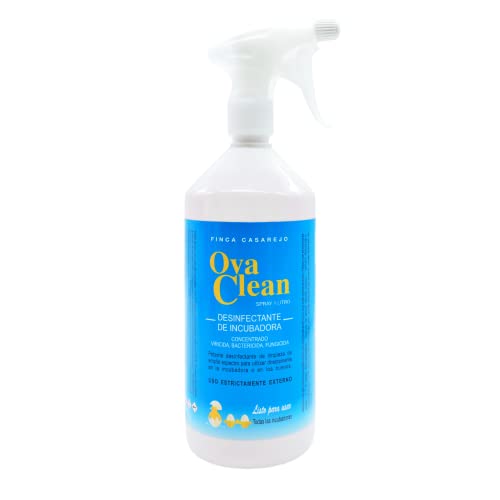 El mejor desinfectante para gallineros: guía experta 3 Desinfectante Natural para Incubadoras de Huevos - OvaClean Spray 1L - Limpia el Cascarón de los Huevos y Elimina Los Gérmenes de la Incubadora