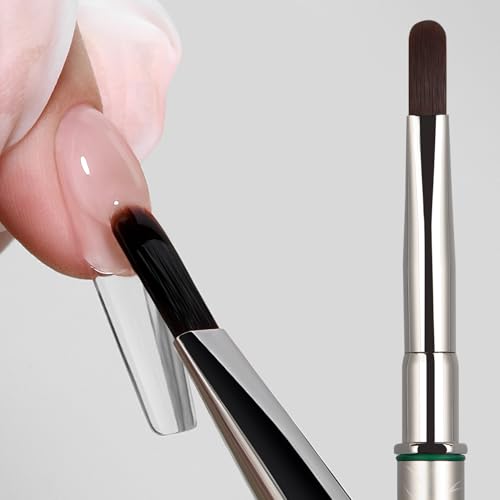 YOKEFELLOW EliteAlly Nail Art Brush 13mm Lengthen Oval Nail Brush for Builder Gel & Polygel Smooth Application Professional Nail Art Tool(EA04 ROUND-L)