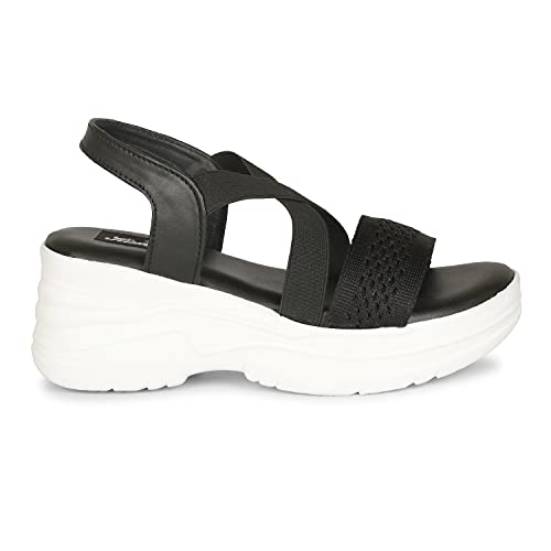 Image of Stylish Girl's High Heel Criss Cross Chunky Sole Casual Fashion Wedges Sandal For Women /Girls Ankle Strep Sandal