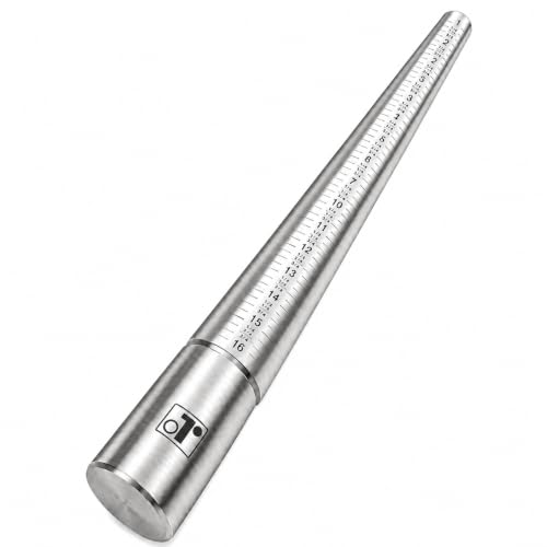 Rosenthal Collection Exquisite Craftsmanship: Premium Solid Stainless Steel Ring Sizing Mandrel for Accurate Measurements Sizes 1-16