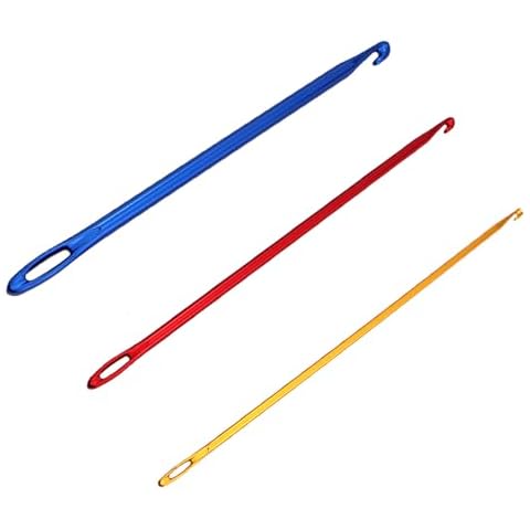 ZHYOHEN 3PCS DIY Hollow Crochet Hook with Eye Crochet Hook 2.75mm 4.0mm 6.0mm Silver Hand Knitting Tools for Scarf Hat Gloves Blanket Crochet Knitting Tools Cover