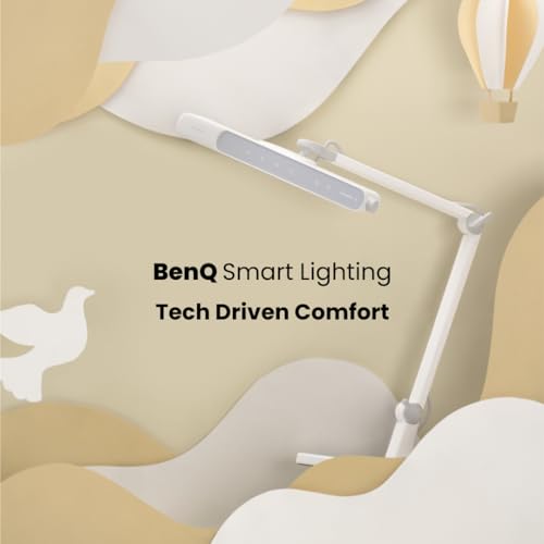 Image of BenQ MindDuo 2 Kids Study Lamp (White), Wide & Even Illumination, Auto Dimming, Brightness & Color Adjustment, Presence Detection