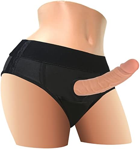 Harness Strap-on Dildo, 7" Realistic G-spot Dildo Stimulator Wearable Penis with Strong Suction Cup, Masturbation Adult Sex Toys Strap on Harness Dildos for Women & Lesbian Couples Flesh Color