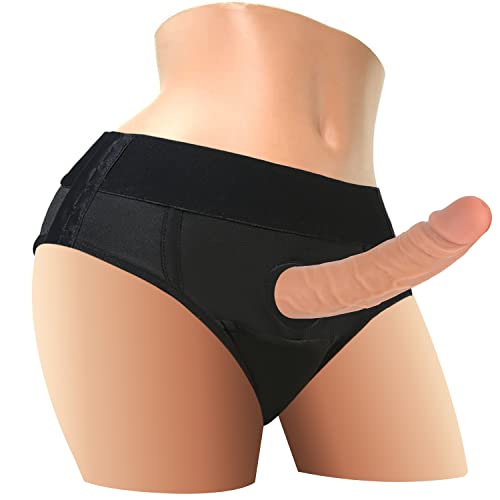 Harness Strap-On Dildo, 7" Realistic G-Spot Dildo Stimulator Wearable Penis With Strong Suction Cup, Masturbation Adult Sex Toys Strap On Harness Dildos For Women & Lesbian Couples Flesh Color #TOP1