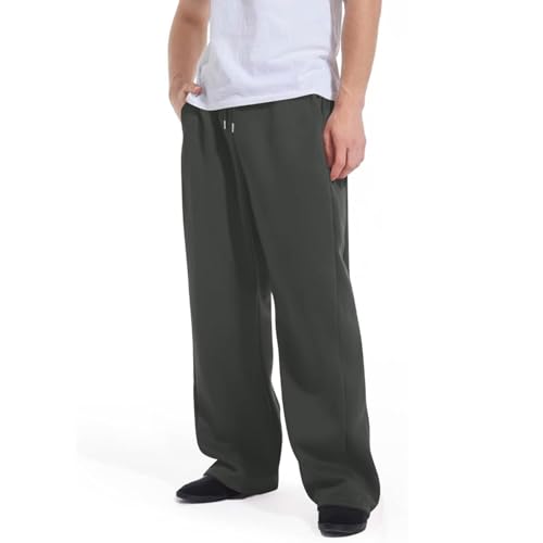 Men's Baggy Sweatpants Fleece Straight Leg Casual Sweat Pants Drawstring Athletic Workout Gym Jogger with Pockets4