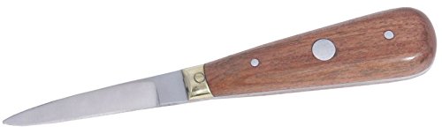 Cuchillo de ostras de acero, con mango de madera y anilla de latón, extra pesado Calidad/Longitud: 16 cm | ERK